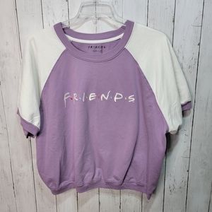 Friends Women's Purple White Raglan Sleeve Knit Shirt Size 2X.